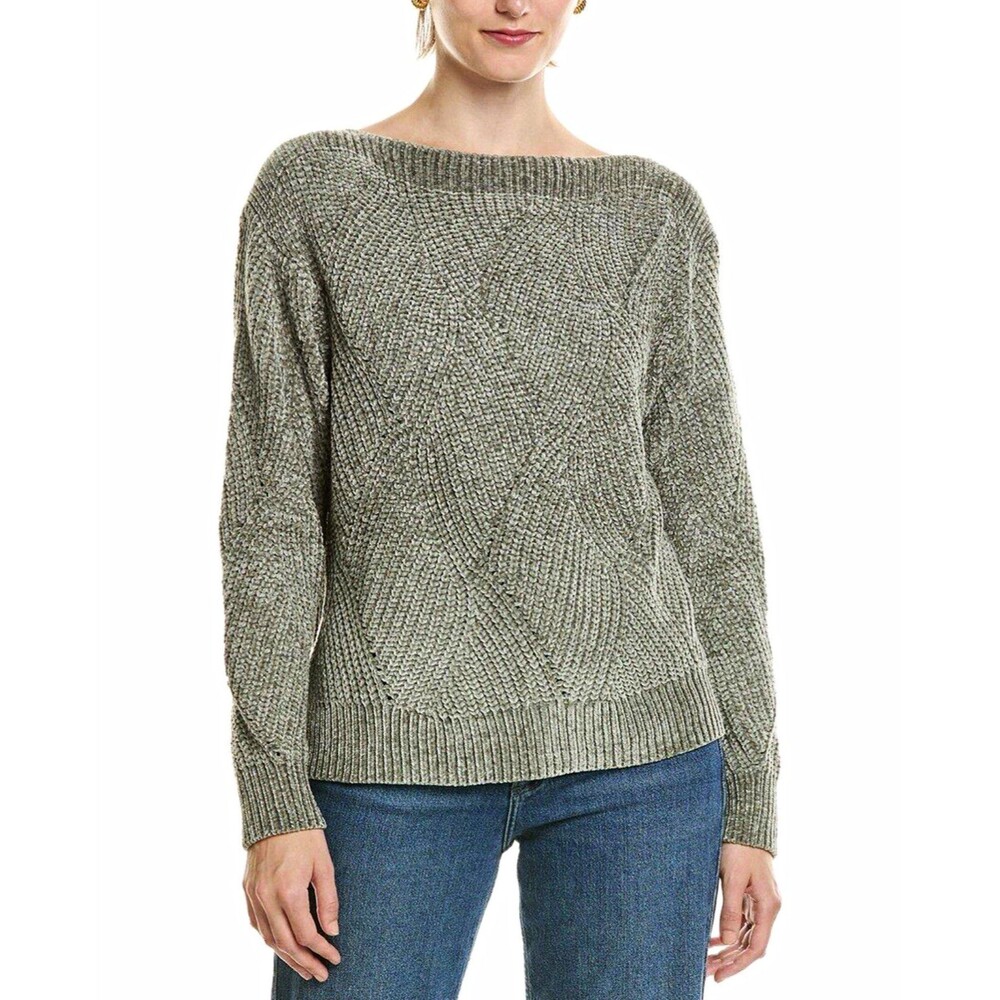 Tommy Bahama Women’s Solid Gray Shell St Luna Chenille  Sweater. L/G